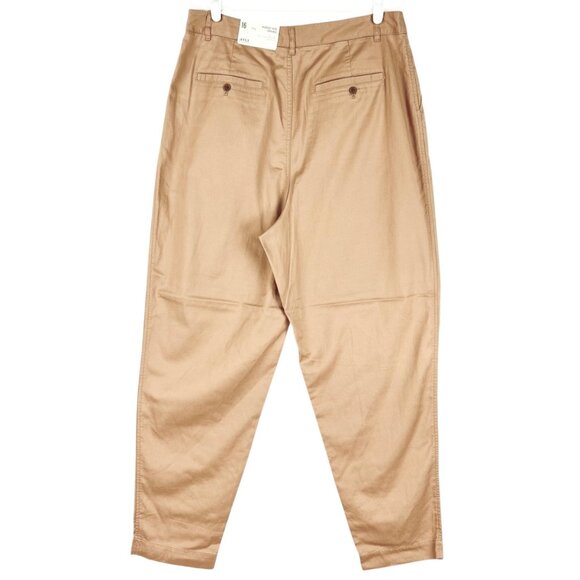 a.n.a. Women's Highest-Rise Tapered Leg Maple Brown Pleated Pants Size 16 NWT - Picture 2 of 11